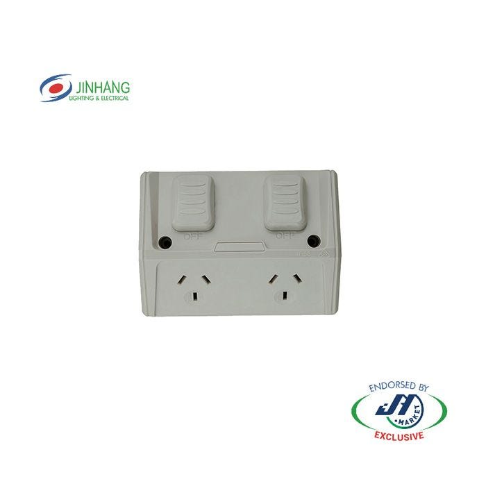 JinHang Weatherproof Double GPO IP53 250V 10A Slimline - JHE-WPGPO2S-NZ -  - Weatherproof - Electrical