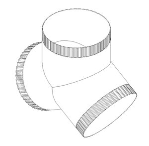 Metal Y Branch 300/300/300 SE/SE/SE - BRM303030 - Duct Fittings - Metal Fittings