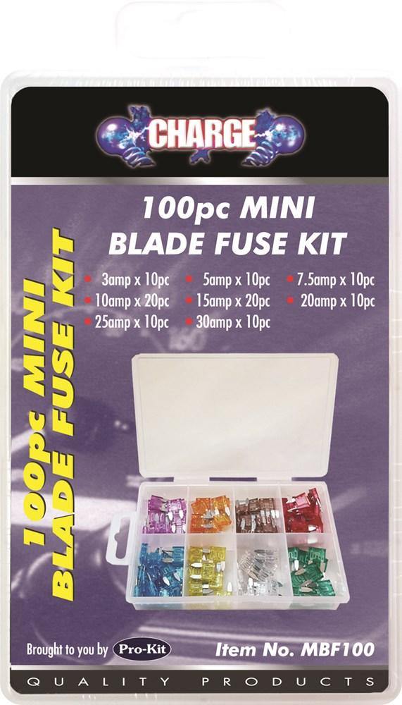 Mini Blade Fuse Mixed 100 Pieces Kit- Suitable For Automotive And Low Voltage Circuit Protection- Offers Similar Electrical Characteristics In A Smaller Package- Used In A Wide Range Of Low Voltage