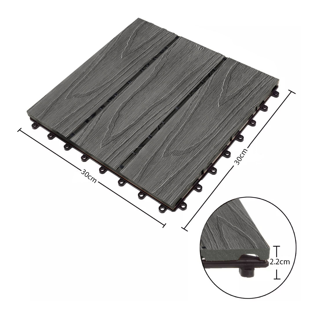 Soga 11 Pcs Dark Grey Diy Wooden Composite Decking Tiles Garden Outdoor Backyard Flooring Home Decor, Garden, Tools &Amp; Hardware, Gardening &Amp; Lawn Care, Artificial Grass, , ,  - Nz Depot 6