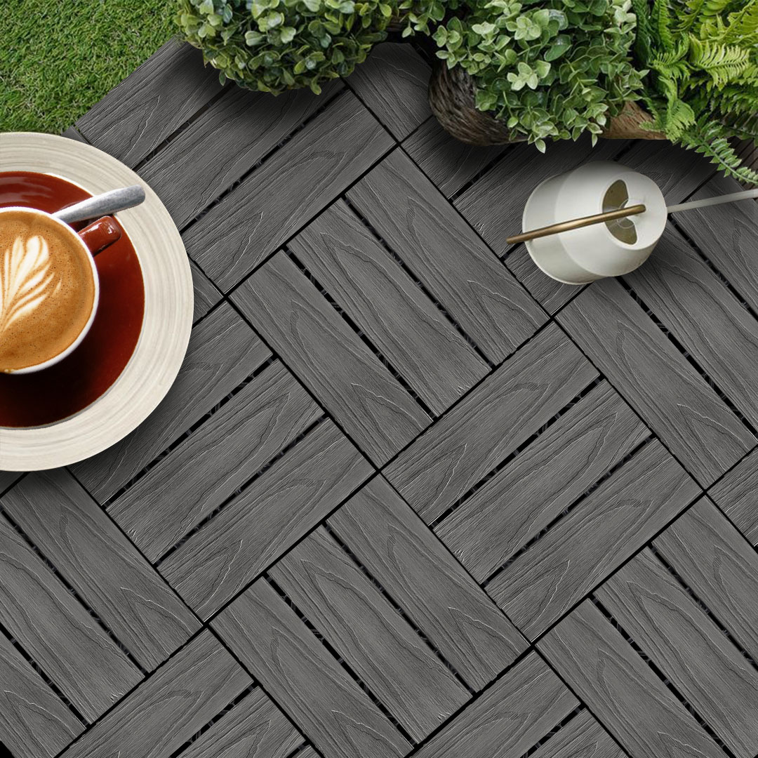 Soga 11 Pcs Dark Grey Diy Wooden Composite Decking Tiles Garden Outdoor Backyard Flooring Home Decor, Garden, Tools &Amp; Hardware, Gardening &Amp; Lawn Care, Artificial Grass, , ,  - Nz Depot 8