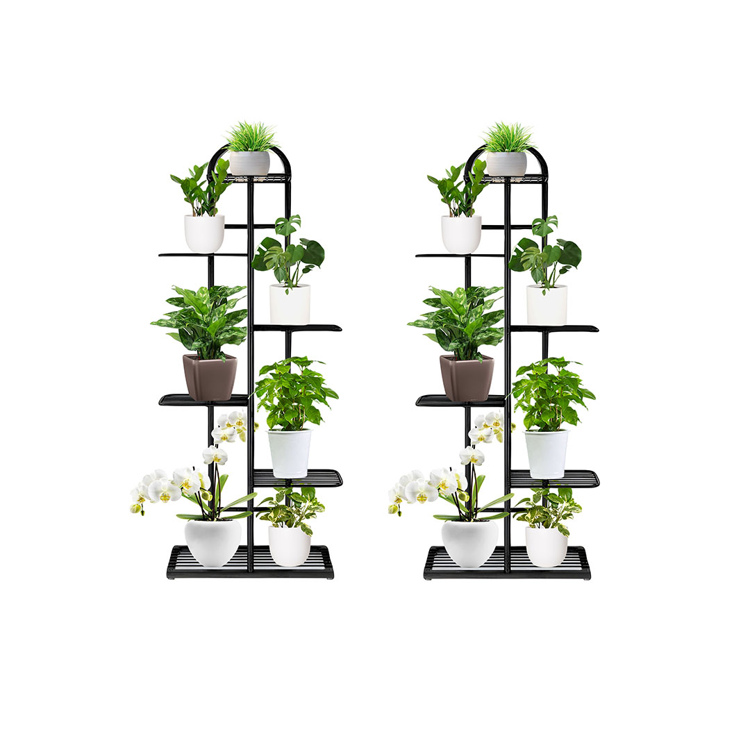 Soga 2X 6 Tier 7 Pots Black Metal Plant Stand Flowerpot Display Shelf Rack Indoor Home Office Decor, Home &Amp; Living, Home Decor, Indoor Pots, Planters And Plant Stands, , ,  - Nz Depot 1