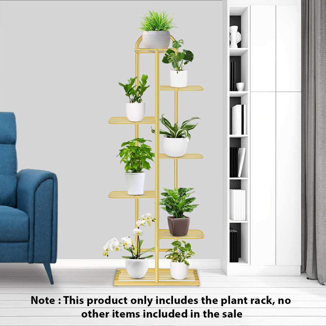 Soga 2X 7 Tier 8 Pots Gold Metal Plant Stand Flowerpot Display Shelf Rack Indoor Home Office Decor, Home &Amp; Living, Home Decor, Indoor Pots, Planters And Plant Stands, , ,  - Nz Depot 2