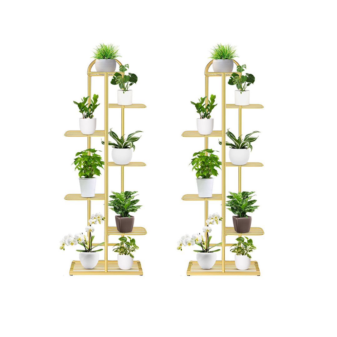 Soga 2X 7 Tier 8 Pots Gold Metal Plant Stand Flowerpot Display Shelf Rack Indoor Home Office Decor, Home &Amp; Living, Home Decor, Indoor Pots, Planters And Plant Stands, , ,  - Nz Depot 1