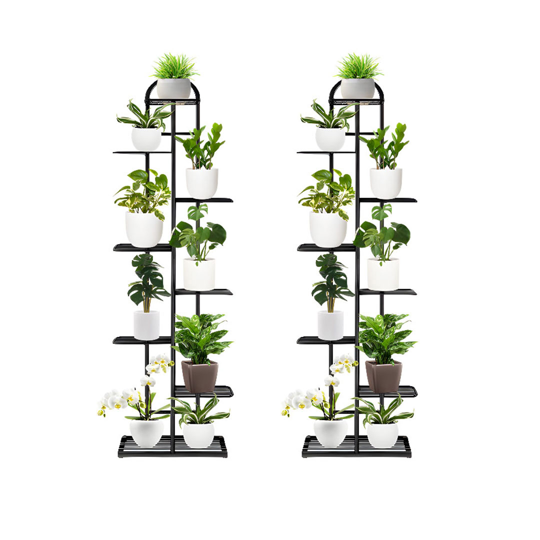 Soga 2X 8 Tier 9 Pots Black Metal Plant Stand Flowerpot Display Shelf Rack Indoor Home Office Decor, Home &Amp; Living, Home Decor, Indoor Pots, Planters And Plant Stands, , ,  - Nz Depot 1