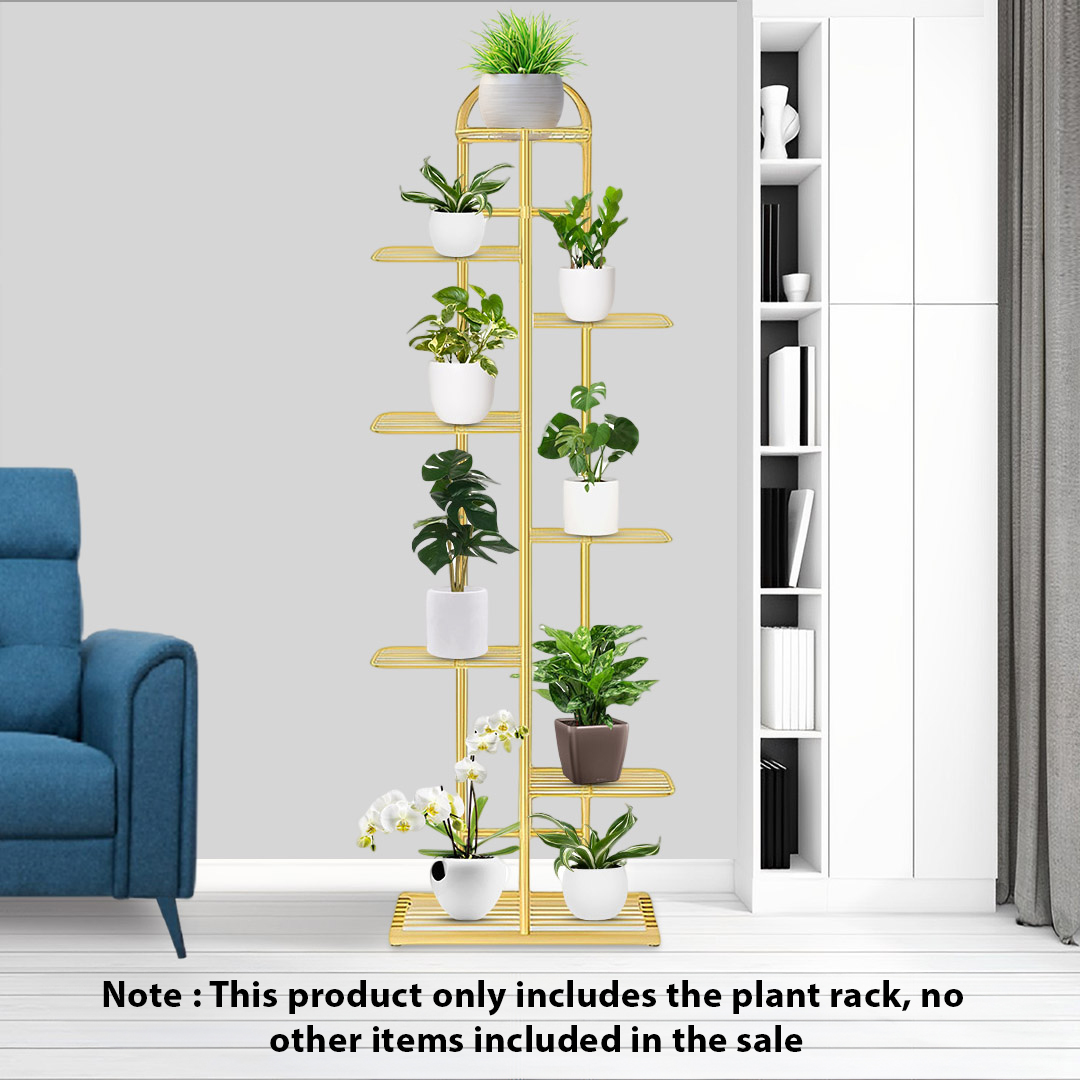 Soga 2X 8 Tier 9 Pots Gold Metal Plant Stand Flowerpot Display Shelf Rack Indoor Home Office Decor, Home &Amp; Living, Home Decor, Indoor Pots, Planters And Plant Stands, , ,  - Nz Depot 2