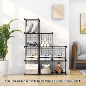 SOGA 2X Black Portable 9-Cube 3 Column Storage Organiser Foldable DIY Modular Grid Space Saving Shelf, Furniture, Storage & Shelving, Home Storage, , ,  - NZ DEPOT 2