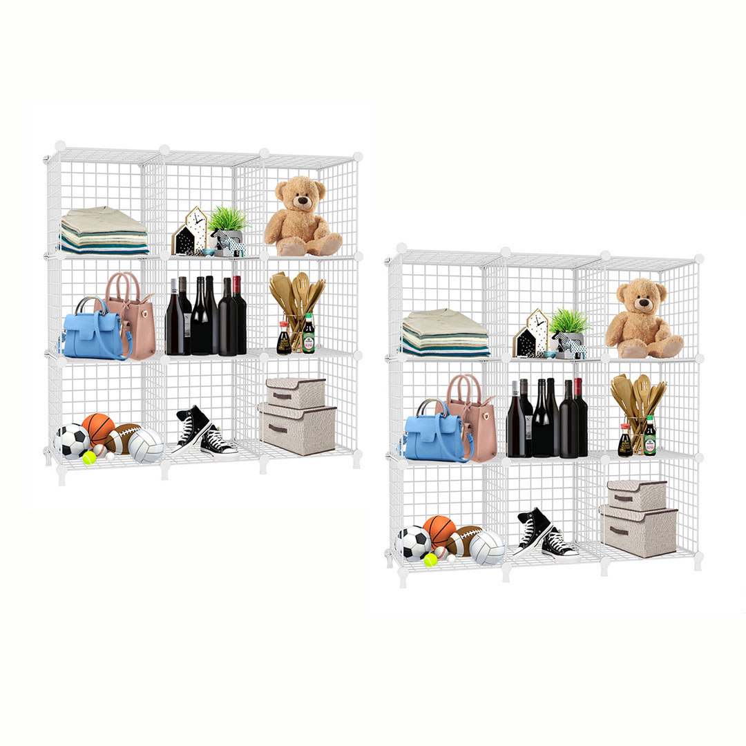 Soga 2X White Portable 9-Cube 3 Column Storage Organiser Foldable Diy Modular Grid Space Saving Shelf, Furniture, Storage &Amp; Shelving, Home Storage, , ,  - Nz Depot 1