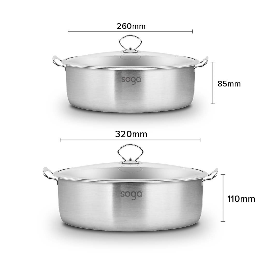 SOGA Stainless Steel 26cm 32cm Casserole With Lid Induction Cookware, home & living, kitchen & dining, cookware, casserole dishes, ,  - NZ DEPOT 3