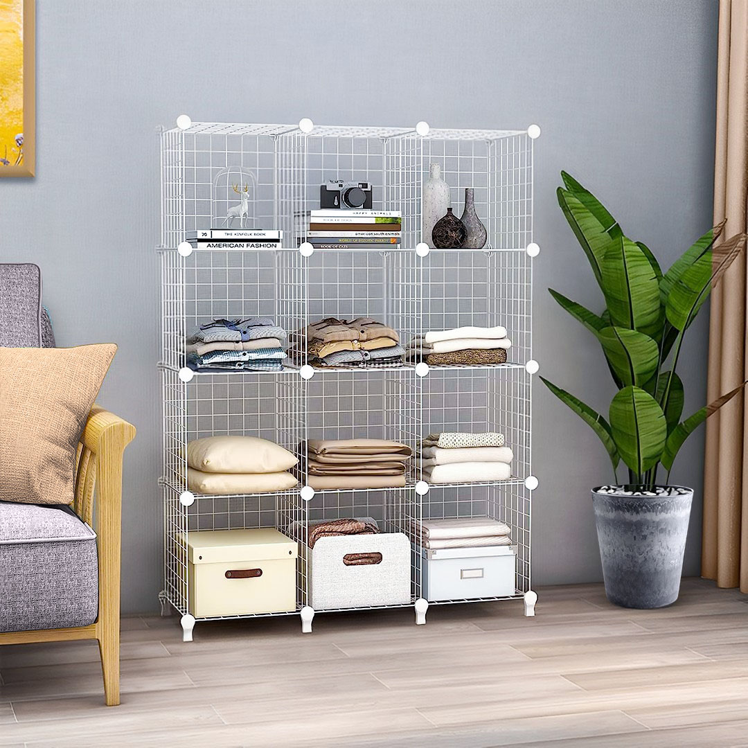 Soga White Portable 12-Cube 3 Column Storage Organiser Foldable Diy Modular Grid Space Saving Shelf, Furniture, Storage &Amp; Shelving, Home Storage, , ,  - Nz Depot 4