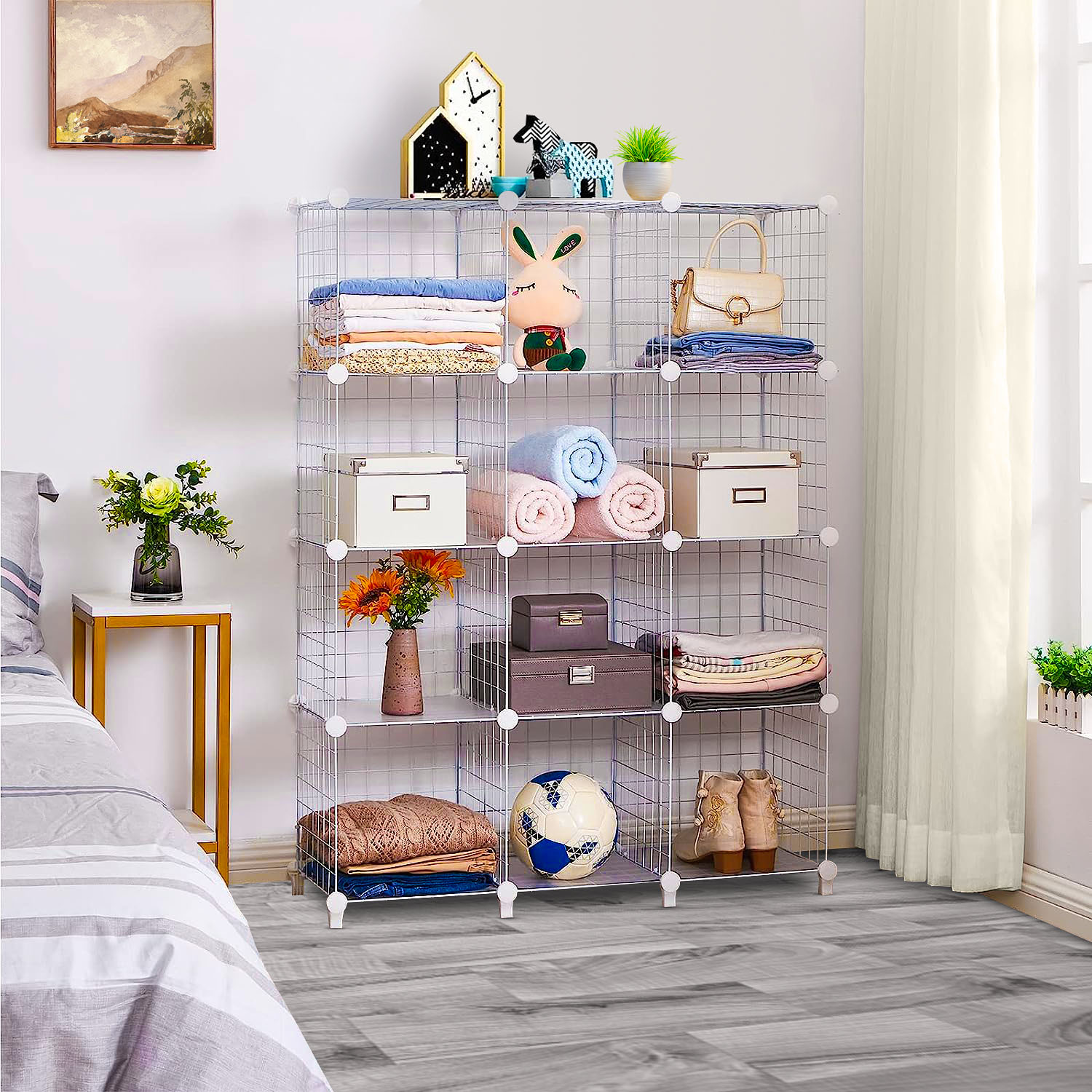 Soga White Portable 12-Cube 3 Column Storage Organiser Foldable Diy Modular Grid Space Saving Shelf, Furniture, Storage &Amp; Shelving, Home Storage, , ,  - Nz Depot 5