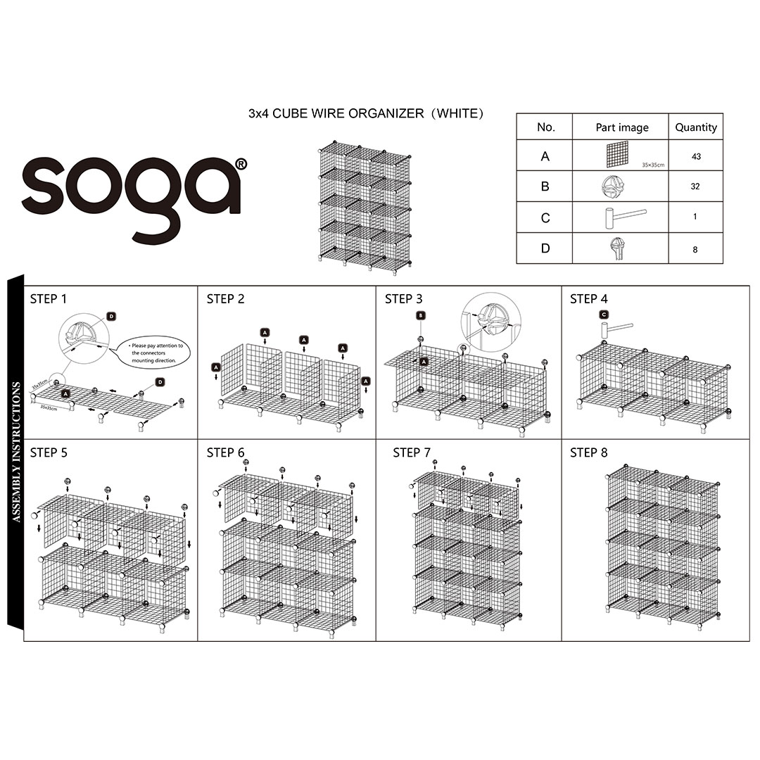 Soga White Portable 12-Cube 3 Column Storage Organiser Foldable Diy Modular Grid Space Saving Shelf, Furniture, Storage &Amp; Shelving, Home Storage, , ,  - Nz Depot 9