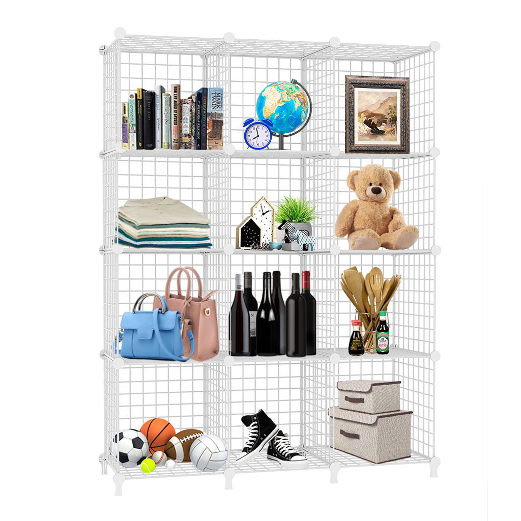 Soga White Portable 12-Cube 3 Column Storage Organiser Foldable Diy Modular Grid Space Saving Shelf, Furniture, Storage &Amp; Shelving, Home Storage, , ,  - Nz Depot 1