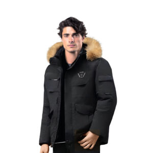 abbee Black Large Winter Fur Hooded Down Jacket Stylish Lightweight Quilted Warm Puffer Coat, Apparel & Footwear, Apparel, Coats & Jackets, , ,  - NZ DEPOT 1