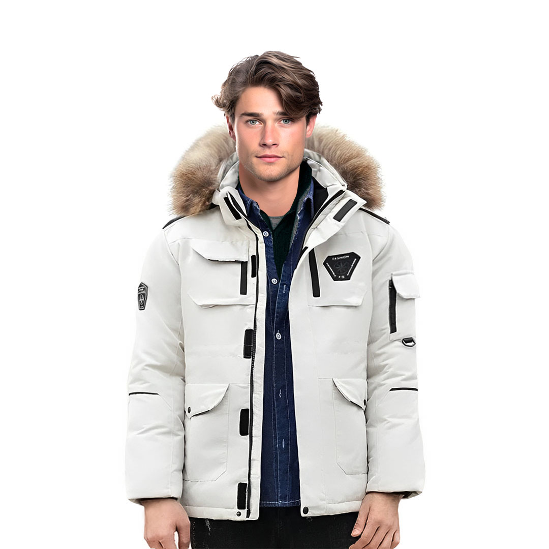 Abbee White 2Xl Winter Fur Hooded Down Jacket Stylish Lightweight Quilted Warm Puffer Coat, Apparel &Amp; Footwear, Apparel, Coats &Amp; Jackets, , ,  - Nz Depot 1