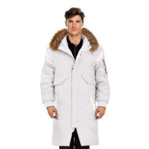 abbee White 2XL Winter Fur Hooded Thick Overcoat Jacket Stylish Lightweight Quilted Warm Puffer Coat, Apparel & Footwear, Apparel, Coats & Jackets, , ,  - NZ DEPOT 1