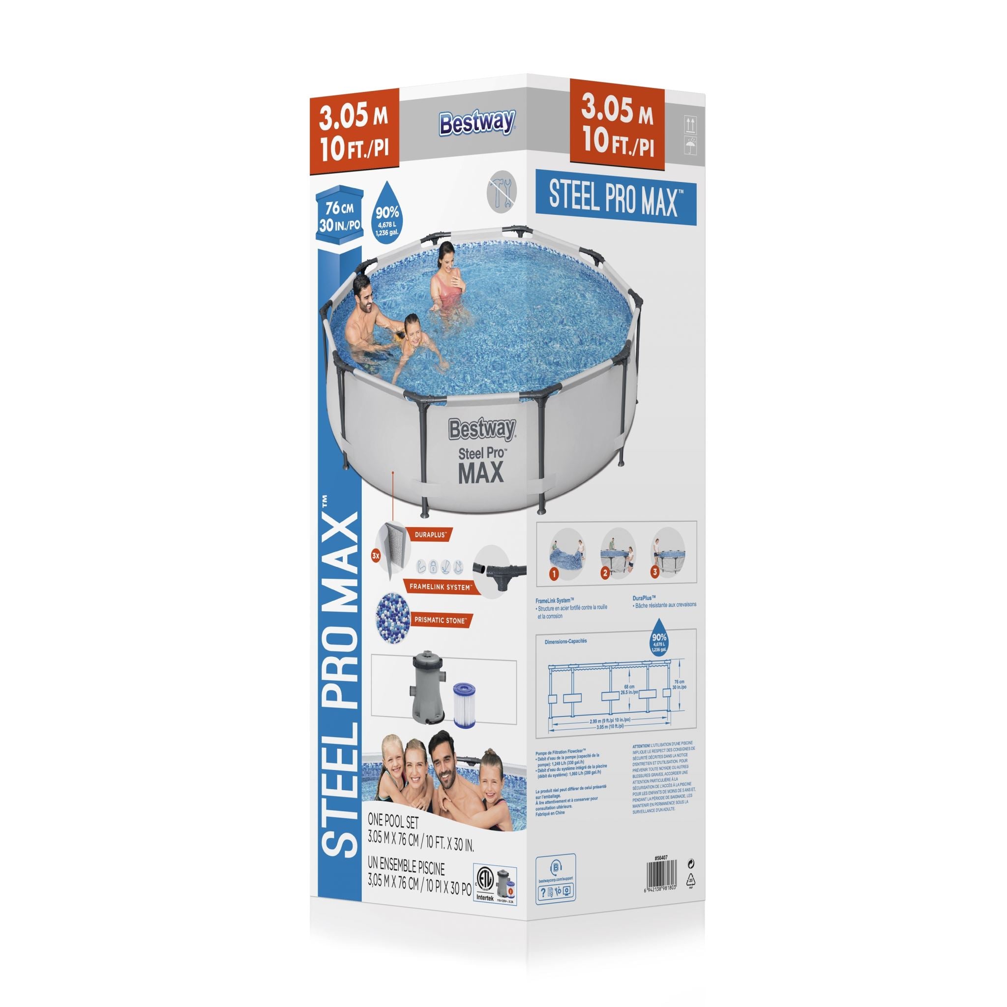 56407 Bestway Steel Pro Pool 10Ft Pr6665409 Swimming Pools Air Beds Nz Depot 6 - Nz Depot