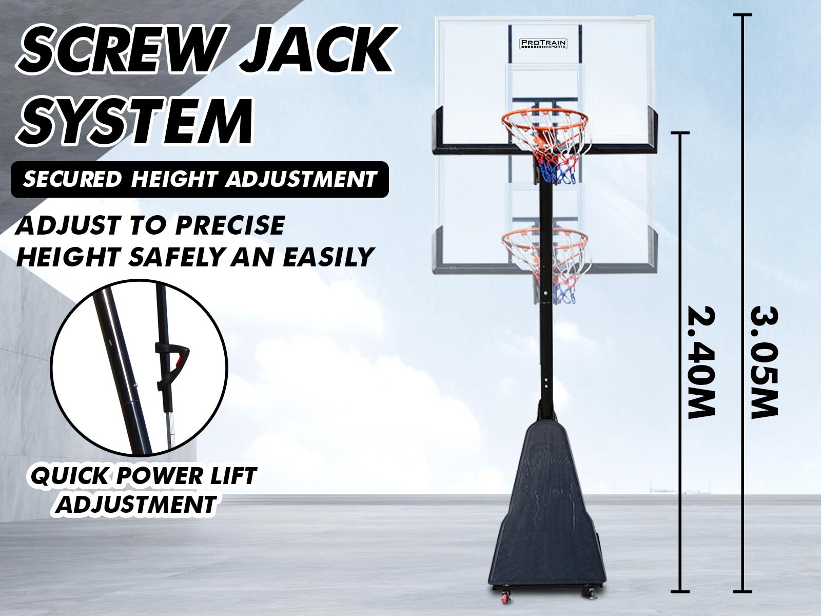 Adjustable Portable Basketball Stand Hoop PR8464 Kid Organisers NZ DEPOT 6