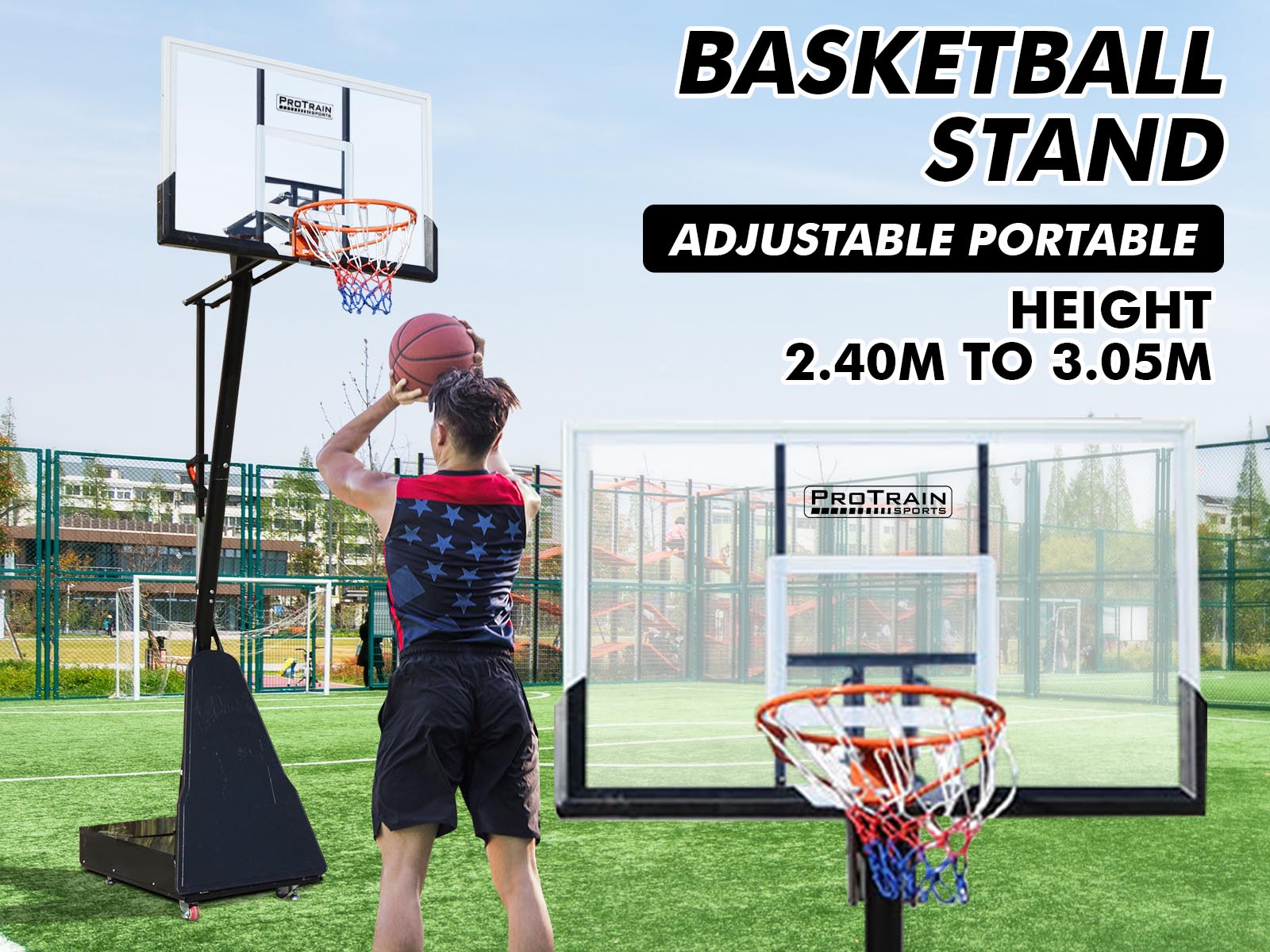 Adjustable Portable Basketball Stand Hoop