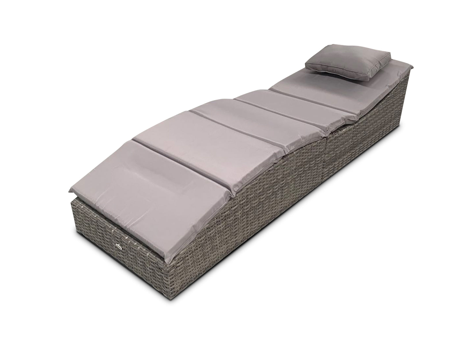 DS Miller Foldable Rattan Lounger Light Grey PR9587 Outdoor Furniture NZ DEPOT 3