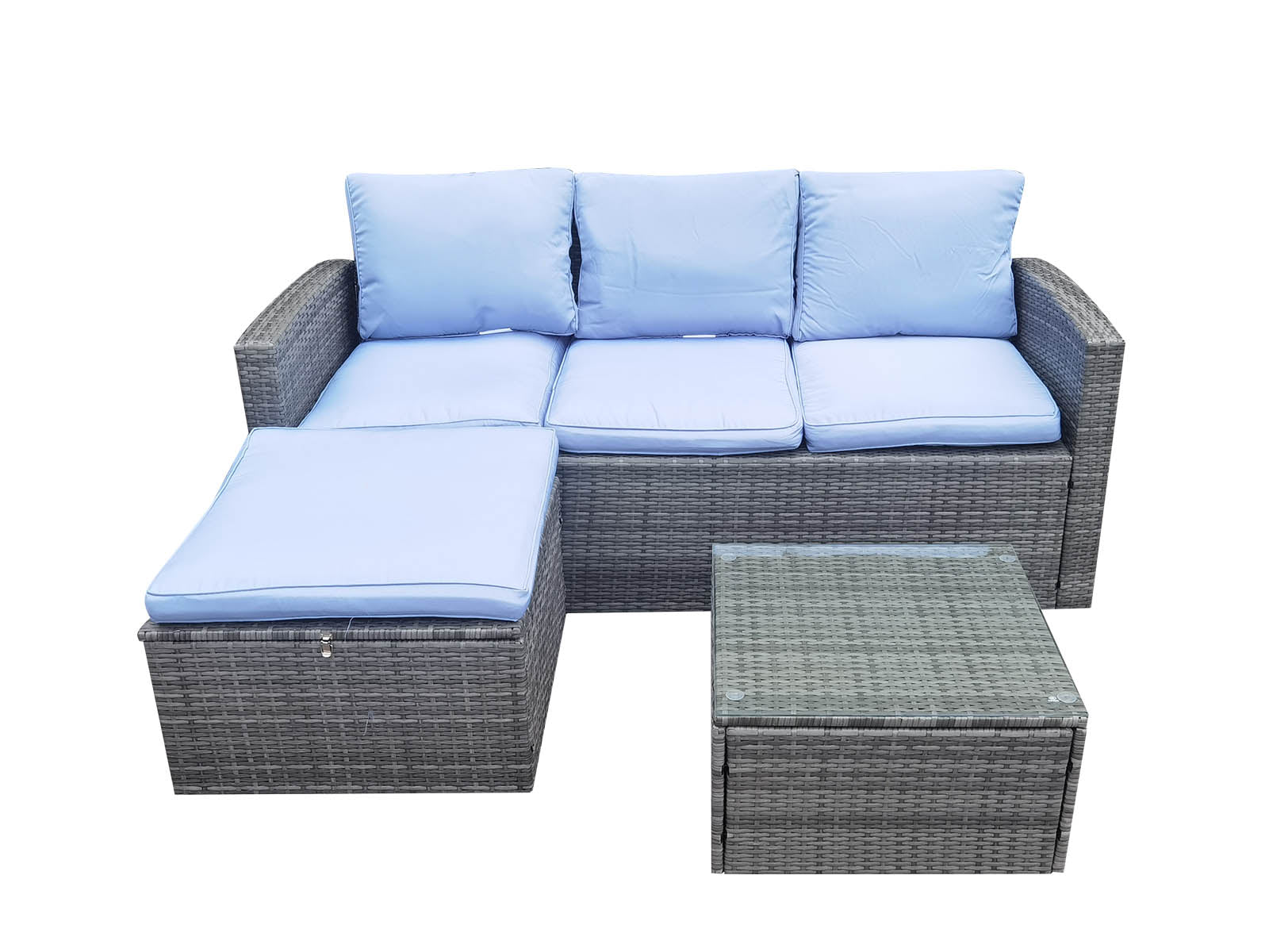 DS Rio 3PC Outdoor Sofa Set Blue