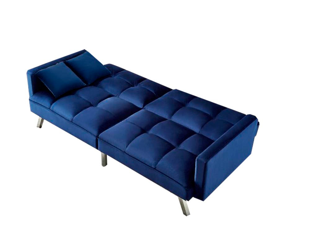 Futon Sofa Bed Blue Velvet Pr9430 Sofas Sectionals Sofa Beds Nz Depot 4 - Nz Depot