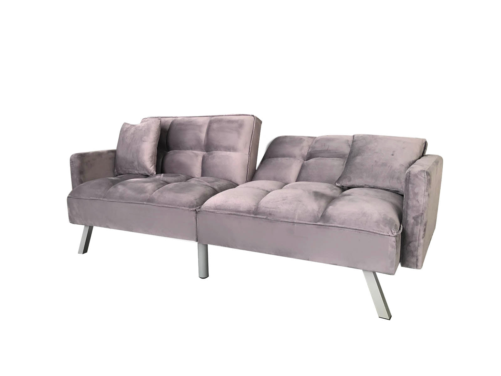 Futon Sofa Bed Grey Velvet PR9431 Sofas Sectionals Sofa Beds NZ DEPOT 5