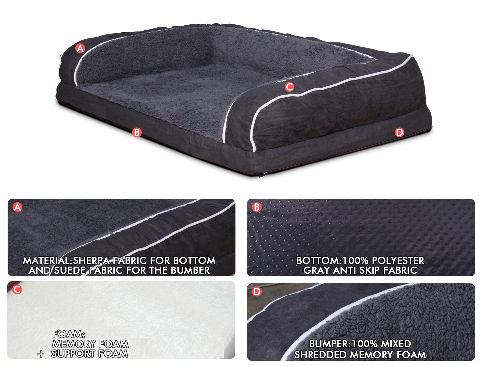 MemFoam Pet Bed F20 Large PR8974 Bedding NZ DEPOT 5