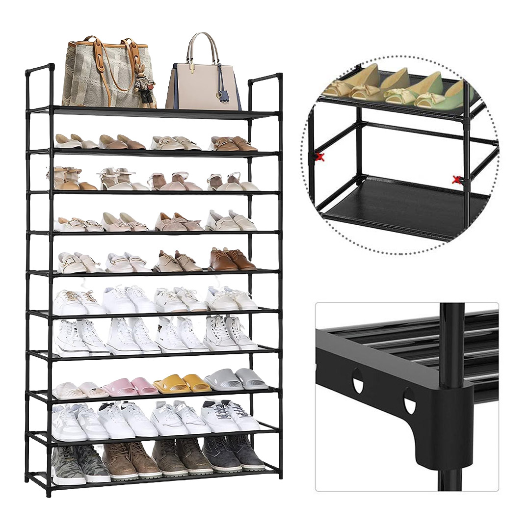 Soga 10 Tier Shoe Storage Shelf Space-Saving Caddy Rack Organiser With Handle, Furniture, Storage &Amp; Shelving, Shoe Storage, , ,  - Nz Depot 7