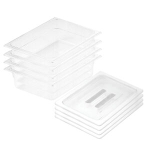 SOGA 100mm Clear Gastronorm GN Pan 1/2 Food Tray Storage Bundle of 4 with Lid, Home & Living, Kitchen & Dining, Bakeware, Baking Trays, ,  - NZ DEPOT 1