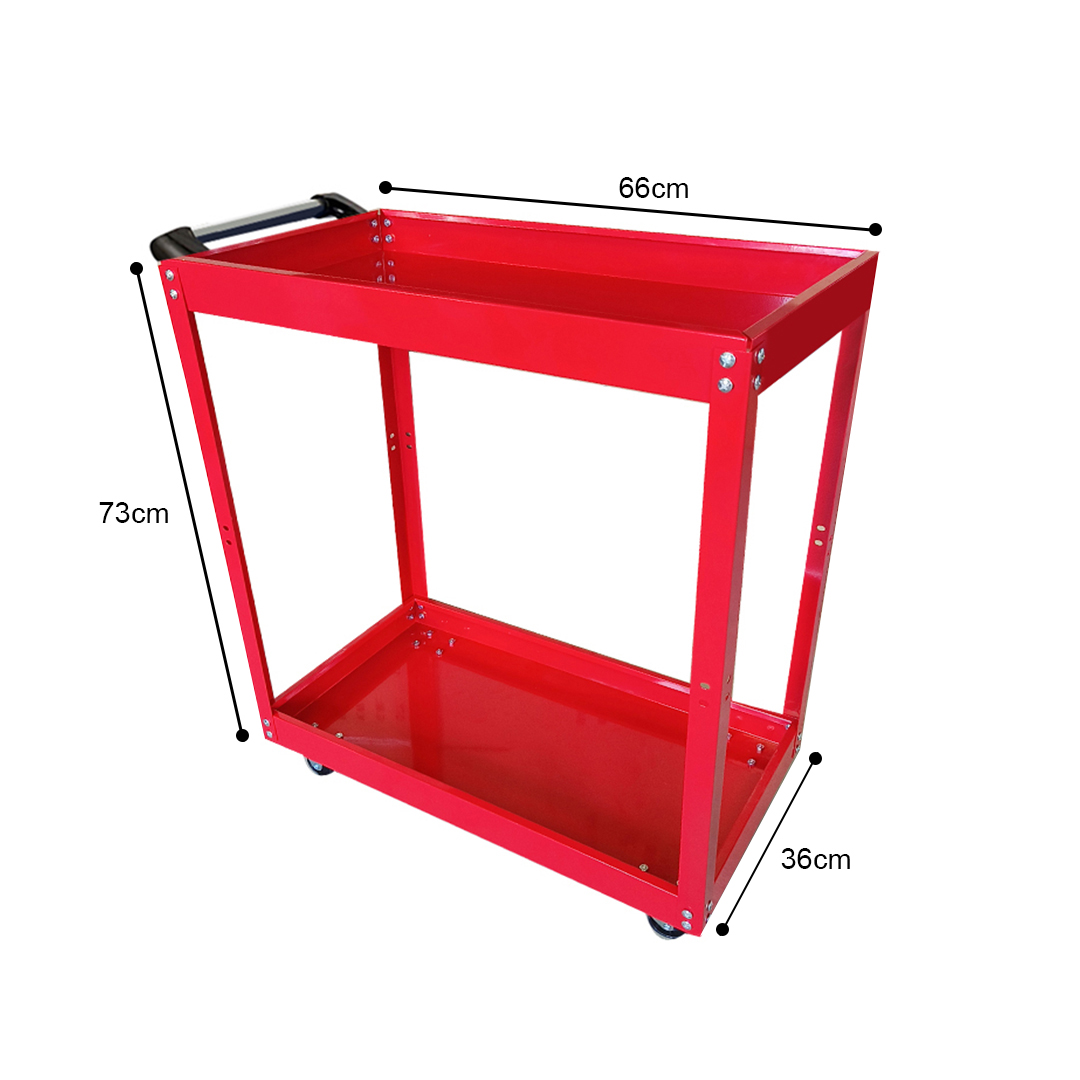 Soga 2 Tier Tool Storage Cart Portable Service Utility Heavy Duty Mobile Trolley Red, Garden, Tools &Amp; Hardware, Garage Storage &Amp; Organisation, Tool Organisers, , ,  - Nz Depot 4