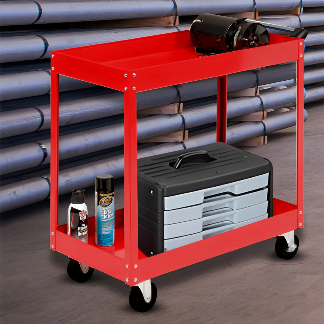 Soga 2 Tier Tool Storage Cart Portable Service Utility Heavy Duty Mobile Trolley Red, Garden, Tools &Amp; Hardware, Garage Storage &Amp; Organisation, Tool Organisers, , ,  - Nz Depot 5