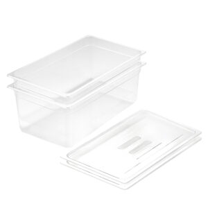 SOGA 200mm Clear Gastronorm GN Pan 1/1 Food Tray Storage Bundle of 2 with Lid, Home & Living, Kitchen & Dining, Bakeware, Baking Trays, ,  - NZ DEPOT 1