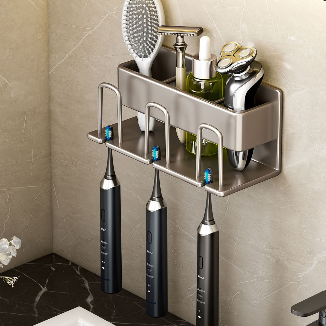 Soga 21Cm Wall-Mounted Bathroom Storage Organiser Space Saving Adhesive Shelf Rack, Home, Bathroom, Bathroom Accessories, Bathroom Storage, ,  - Nz Depot 2