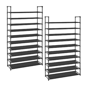 SOGA 2X 10 Tier Shoe Storage Shelf Space-Saving Caddy Rack Organiser with Handle, Furniture, Storage & Shelving, Shoe Storage, , ,  - NZ DEPOT 1