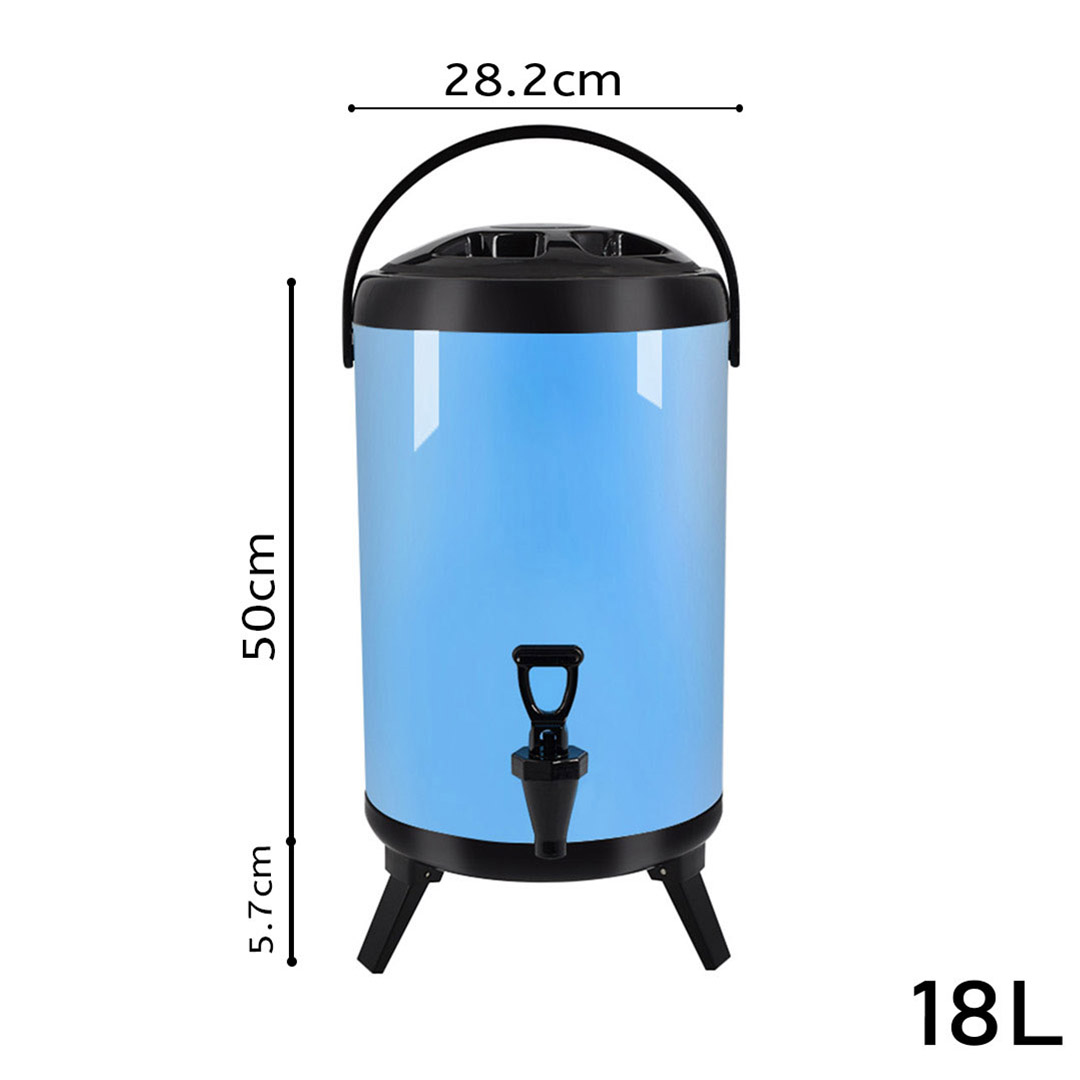 Soga 2X 18L Stainless Steel Insulated Milk Tea Barrel Hot And Cold Beverage Dispenser Container With Faucet Blue, Home &Amp; Living, Kitchen &Amp; Dining, Barware, Spirit Dispensers, ,  - Nz Depot 2