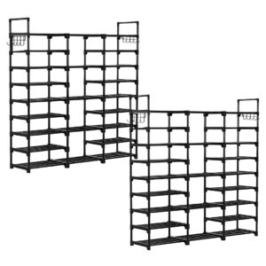 SOGA 2X 21-Shelf Tier Shoe Storage Shelf Space-Saving Caddy Rack Organiser with Handle, Furniture, Storage & Shelving, Shoe Storage, , ,  - NZ DEPOT 1