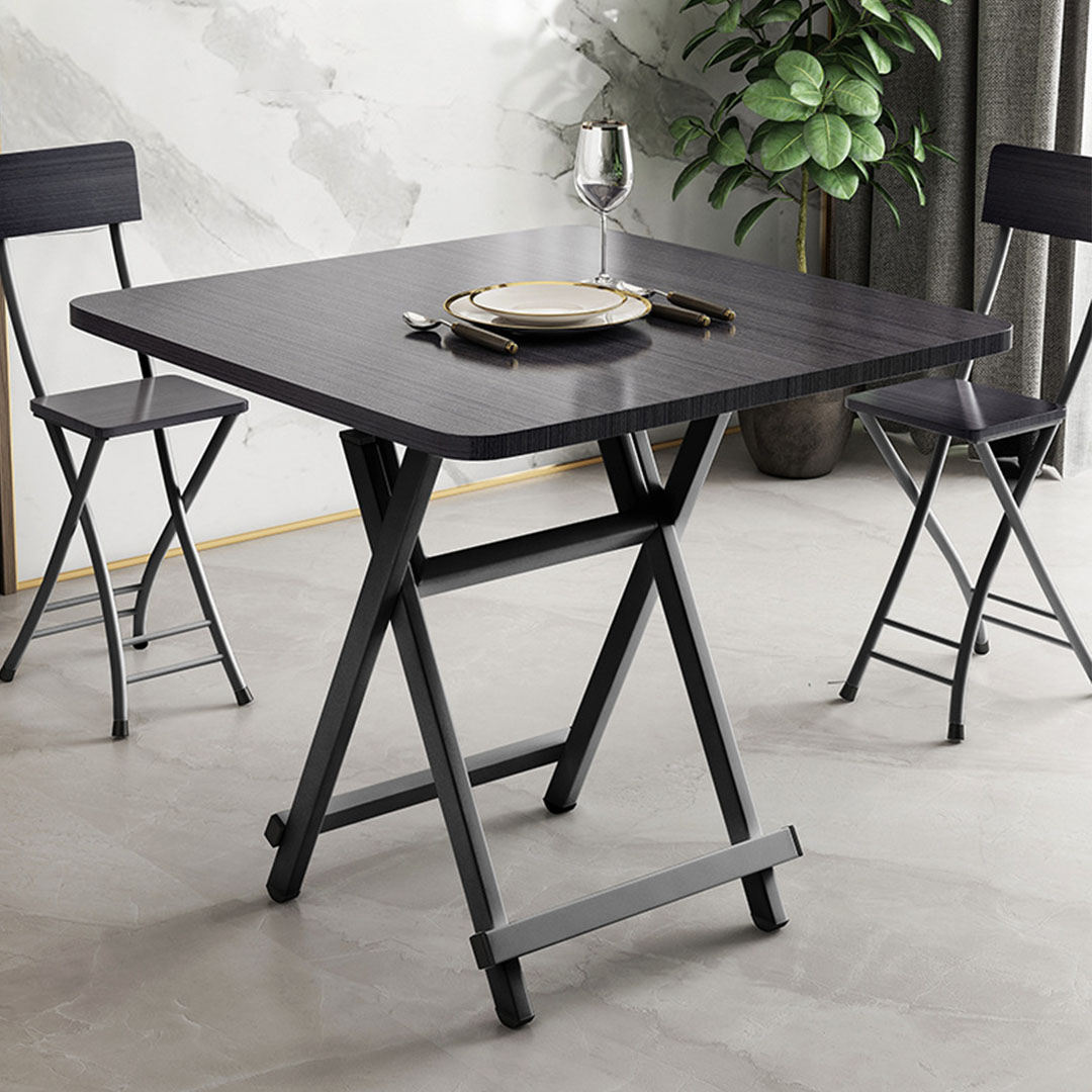 Soga 2X Black Dining Table Portable Square Surface Space Saving Folding Desk Home Decor, Furniture, Living Room Furniture, Tables, , ,  - Nz Depot 3