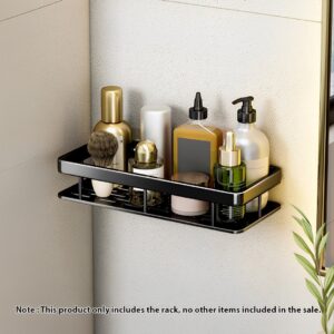 SOGA 2X Black Wall-Mounted Rectangular Bathroom Storage Organiser Space Saving Adhesive Shelf Rack, Home, Bathroom, Bathroom Accessories, Bathroom Storage, ,  - NZ DEPOT 2