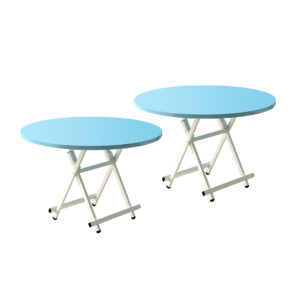 Soga 2X Blue Dining Table Portable Round Surface Space Saving Folding Desk Home Decor Nz Depot - Nz Depot