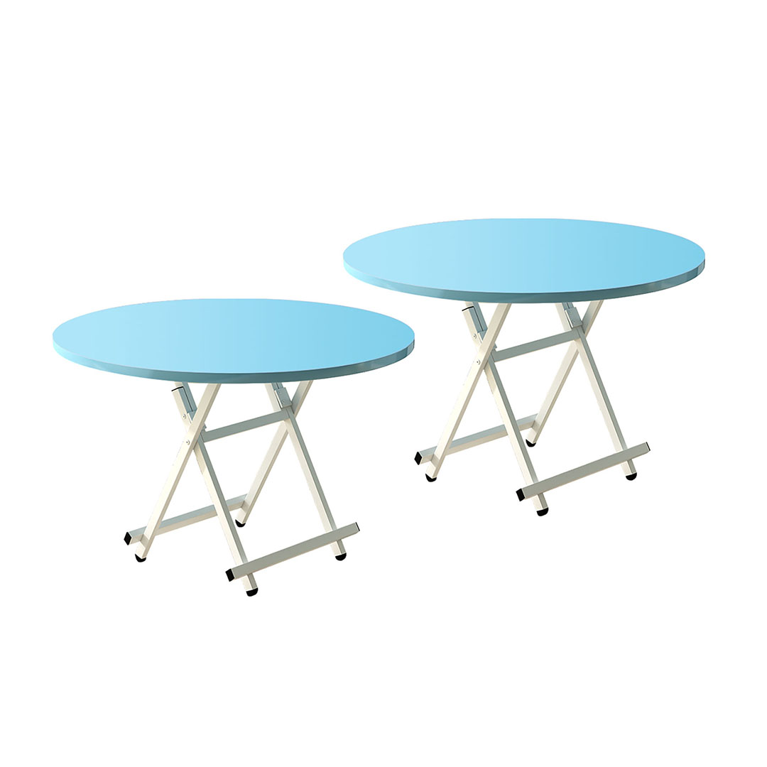 Soga 2X Blue Dining Table Portable Round Surface Space Saving Folding Desk Home Decor, Furniture, Living Room Furniture, Tables, , ,  - Nz Depot 1