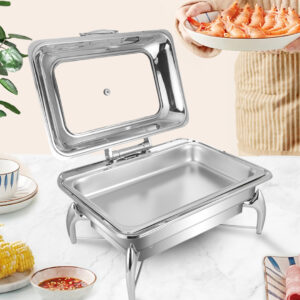 SOGA 2X Stainless Steel Rectangular Chafing Dish Tray Buffet Cater Food Warmer Chafer with Top Lid, Home & Living, Kitchen & Dining, Barware, Spirit Dispensers, ,  - NZ DEPOT 2