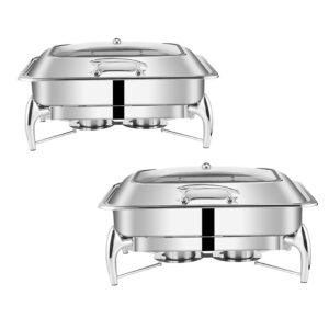 SOGA 2X Stainless Steel Rectangular Chafing Dish Tray Buffet Cater Food Warmer Chafer with Top Lid, Home & Living, Kitchen & Dining, Barware, Spirit Dispensers, ,  - NZ DEPOT 1