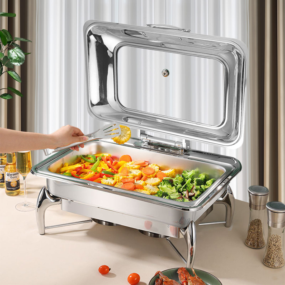 Soga 2X Stainless Steel Rectangular Chafing Dish Tray Buffet Cater Food Warmer Chafer With Top Lid, Home &Amp; Living, Kitchen &Amp; Dining, Barware, Spirit Dispensers, ,  - Nz Depot 6