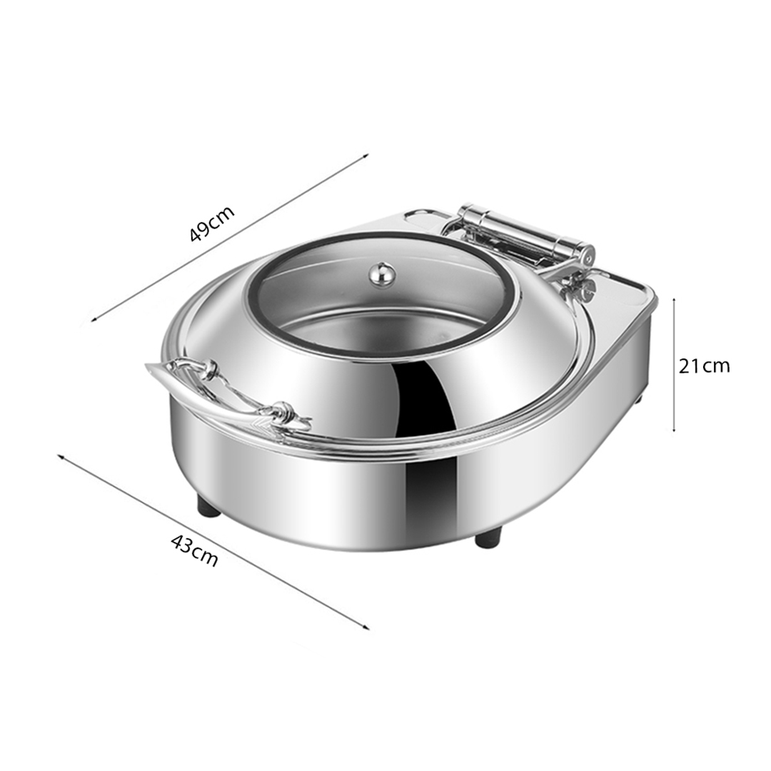 Soga 2X Stainless Steel Round Chafing Dish Tray Buffet Cater Food Warmer Chafer With Top Lid, Furniture, Kitchen &Amp; Dining Room Furniture, Buffets, Sideboards &Amp; Kitchen Islands, , ,  - Nz Depot 7