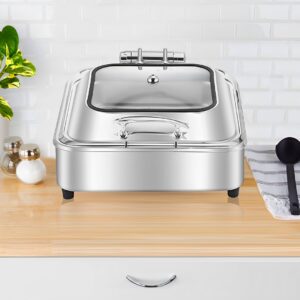 SOGA 2X Stainless Steel Square Chafing Dish Tray Buffet Cater Food Warmer Chafer with Top Lid, Home & Living, Kitchen & Dining, Barware, Spirit Dispensers, ,  - NZ DEPOT 2