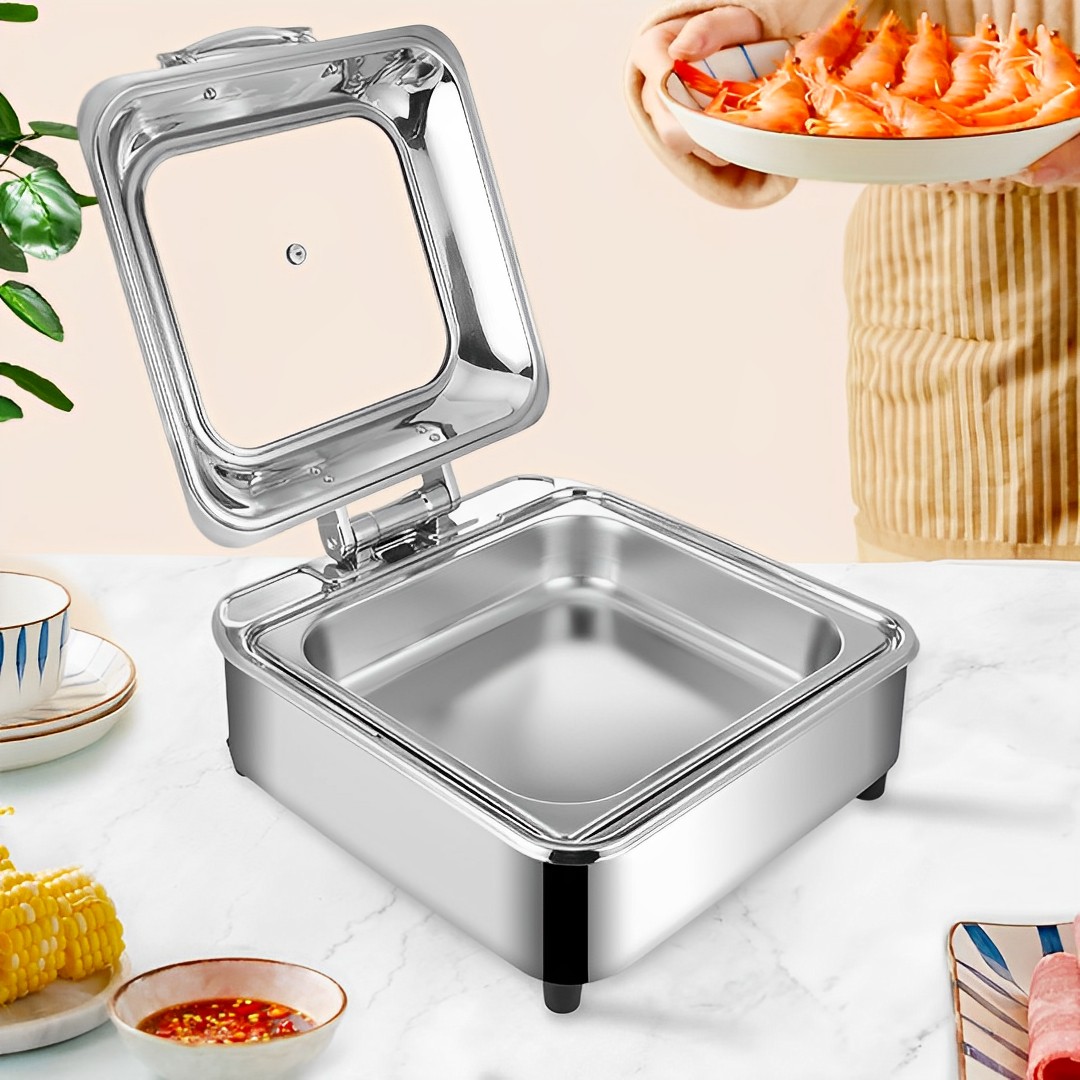 Soga 2X Stainless Steel Square Chafing Dish Tray Buffet Cater Food Warmer Chafer With Top Lid, Home &Amp; Living, Kitchen &Amp; Dining, Barware, Spirit Dispensers, ,  - Nz Depot 3