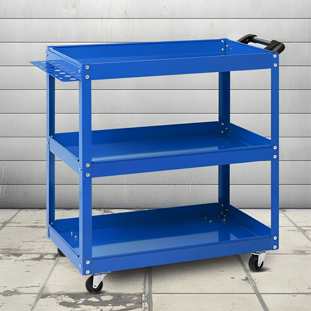 SOGA 3 Tier Tool Storage Cart Portable Service Utility Heavy Duty Mobile Trolley Blue, Garden, Tools & Hardware, Garage Storage & Organisation, Tool Organisers, , ,  - NZ DEPOT 7