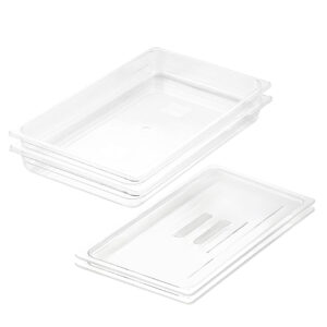 SOGA 65mm Clear Gastronorm GN Pan 1/1 Food Tray Storage Bundle of 2 with Lid, Home & Living, Kitchen & Dining, Bakeware, Baking Trays, ,  - NZ DEPOT 1