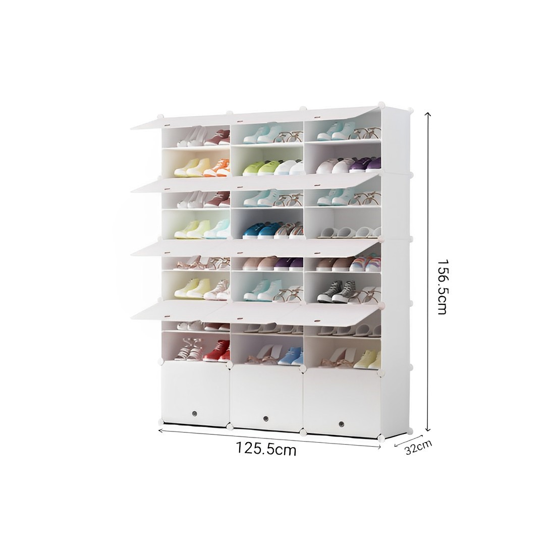 Soga 9 Tier 3 Column White Shoe Rack Organizer Sneaker Footwear Storage Stackable Stand Cabinet Portable Wardrobe With Cover, Furniture, Storage &Amp; Shelving, Shoe Storage, , ,  - Nz Depot 7